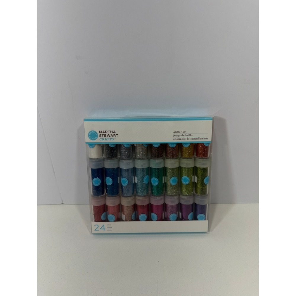 Martha Stewart Crafts Rich Glitter Essentials Set 24 Vials Multicolor 40-34067
